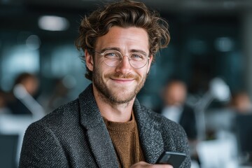 Engaging business meeting with confident young professional modern office space portrait style bright environment