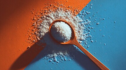 Cooking action salt preparation in a kitchen food photography colorful background creative perspective culinary art
