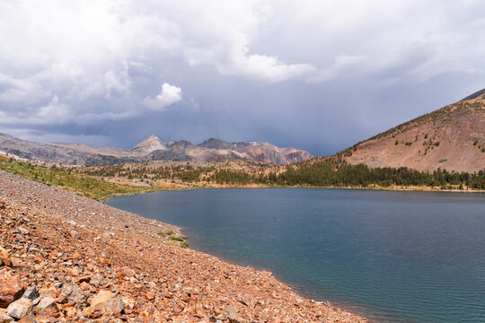 storm clouds lake