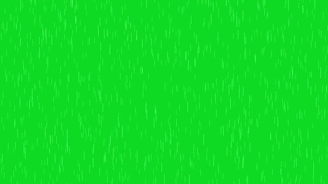 Rain Overlay Background At Night, heavy rain falling down isolated green screen background. Rain motion graphic effects on green screen, Hard rain failling down loop, Rain Particle with Green Screen