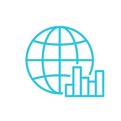 Economy. Globe. Isolated on white. Blue icon.