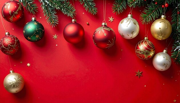 Festive Red Christmas Baubles with Noel Theme on Holiday Background
- Powered by Adobe