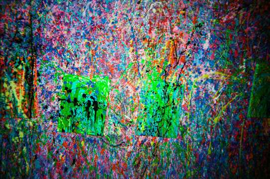 Colorful Abstract Wall Art Featuring Vibrant Green Elements