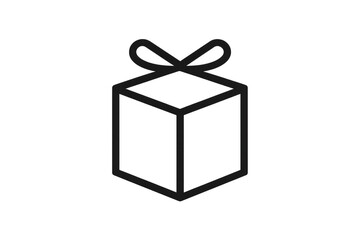 Gift box icon showing a present with a bow, celebrating birthday, christmas, anniversary, or special occasion, transparent background