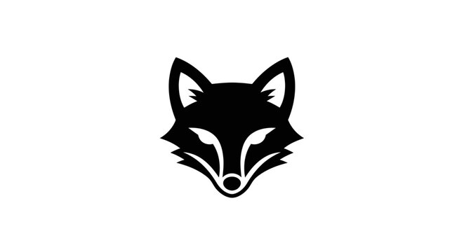 Sleek minimalist black fox head logo design for modern branding and wildlife concepts