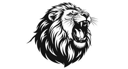 Obraz premium Roaring Lion Head Vector Graphic Illustration