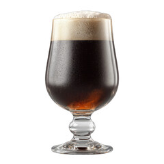 Dark beer in a tulip glass with frothy head