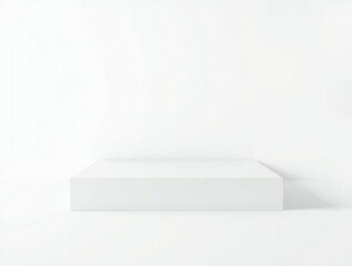 Obraz premium Minimalist white podium or stage for product display with soft shadows