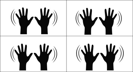 hand, wave, motion, icon, gesture, greeting, farewell, cartoon, symbol, silhouette, friendly, design, 