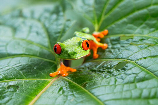 Red eyed tree frog in foliage
