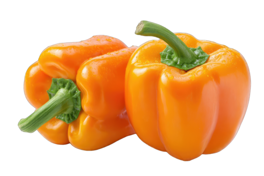 Two vibrant orange bell peppers (2)
