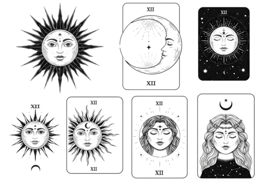 Mystical sun moon tarot card reading for guidance