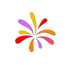 Colorful Bursting Design: Abstract Celebration Element