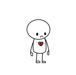 Broken Hearted: Simple Sadness Illustration