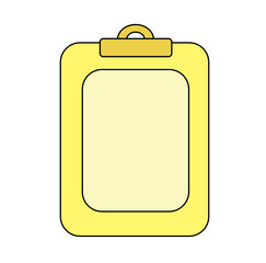 Yellow Clipboard Illustration with Empty Paper Space