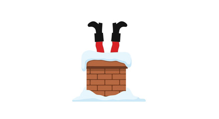 Funny Christmas: Santa's Legs in Chimney