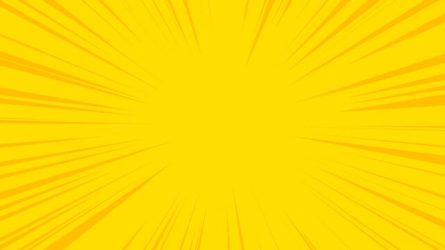 Yellow cartoon comic speed radial lines abstract background
