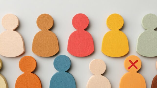 bullying, exclusion, rejection, discrimination, Social Media Bullying Concept - Avatar Crossed Out, Illustrating Exclusion and Judgment with Copy Space for Text