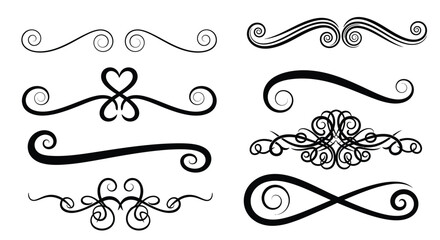 Download decorative flourish vector elements for graphic design use editable