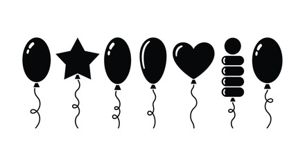 Black balloons vector illustration party decoration graphic design editable