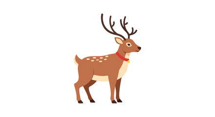 Cute Cartoon Reindeer Isolated on White Background