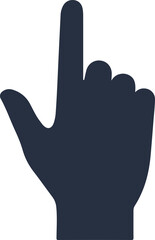 Dark Blue Hand Cursor Pointing Up Isolated On White Background Vector