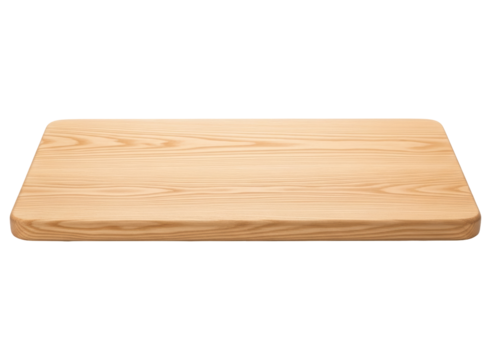 Empty wooden cutting board with natural grain texture, perfect for food preparation