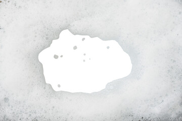 white bubble foam with hole for copy space