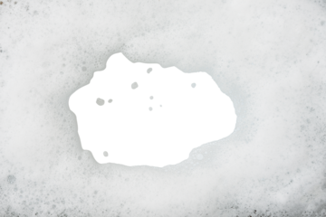 white bubble foam with hole for copy space