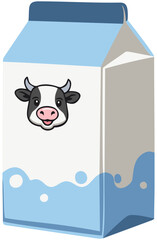 Milk Box Carton Vector Illustration. Editable Color Vector