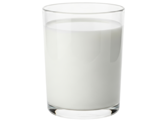 Fresh white milk in a clear glass tumbler, a healthy dairy beverage