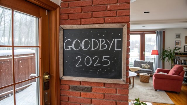 Goodbye 2025 celebration concept. Suitable for marketing or business purposes