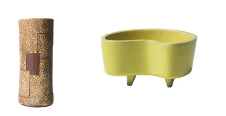 Unique decorative vases modern home decor in a stylish studio photography setup