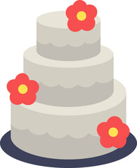 Wedding Cake Flat Icon