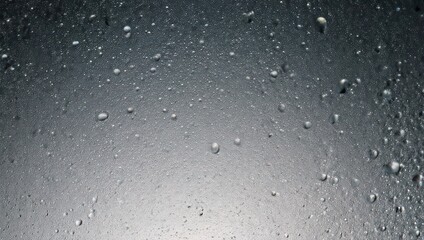 Close-up of water droplets on a smooth, reflective surface, creating a subtle, abstract pattern.
