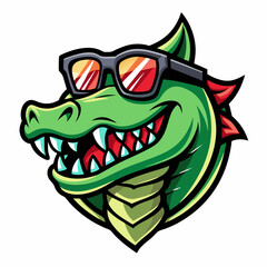 Obraz premium Crocodile Animal Head Mascot Logo Vector