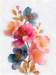 watercolor background with flowers