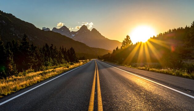 Scenic highway at sunset (3) - Powered by Adobe