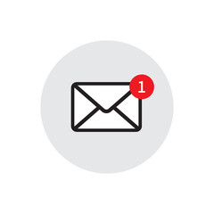 Email notification speech grey bubble icon vector design template, Concept of you've got mail and full inbox © Macholicious