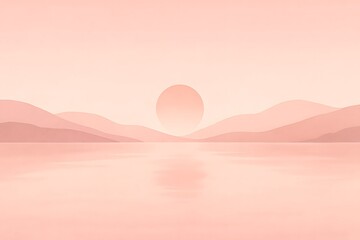 고요한 호수의 일출