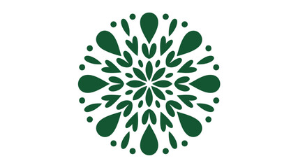 Stylized green floral medallion