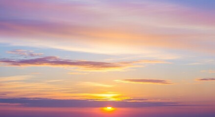 Fototapeta premium Serene sky vista with pastel hues capturing the sunset's ethereal radiance at twilight