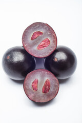 Close-up of exotic Brazilian fruit on white background