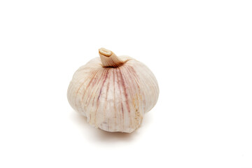 Garlic bulb on white background