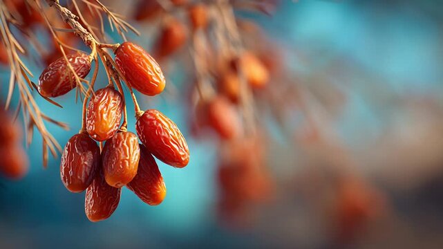 Dates Fruit Hanging on a Tree Branch Food Photography