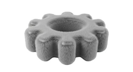Gray Gear Isolated on White Background.