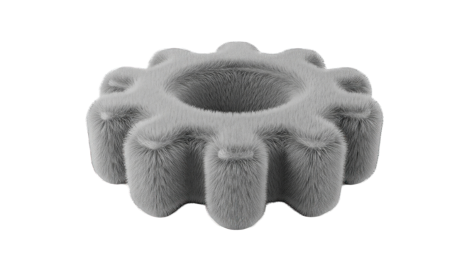 Gray Gear Isolated on White Background.