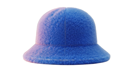 Blue Bucket Hat Isolated on White Background.