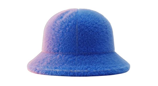Blue Bucket Hat Isolated on White Background.