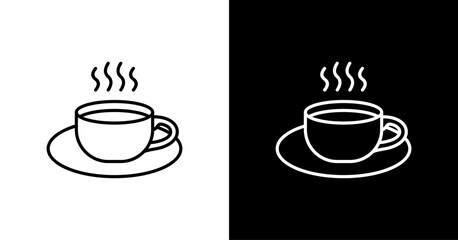 Coffee Cup White Icon Set Design